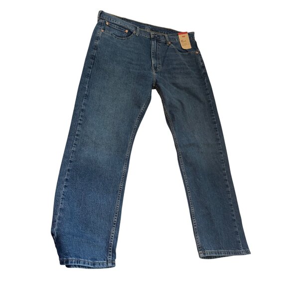 Levis 505 Mens Regular Fit Stretch Jeans W38 L30 Straight Leg Classic Blue Denim - Picture 6 of 8
